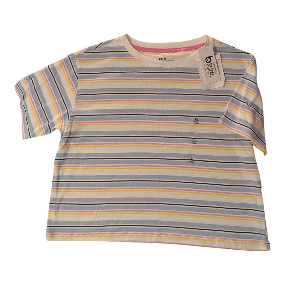 BBC-2 Epic Threads Girls Stripe Short Sleeve‎ Shirt XL - Multicolor